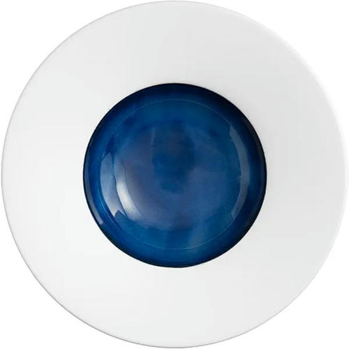 Тарелка для пасты «Абиссос» фарфор D=270,H=55мм белый,синий