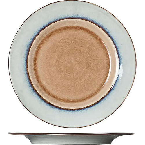 Тарелка мелкая керамика D=290,H=25мм коричнев.,голуб