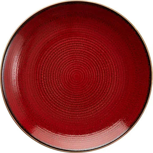 Тарелка мелкая «Джаспер» фарфор D=177,H=23мм белый,красный
