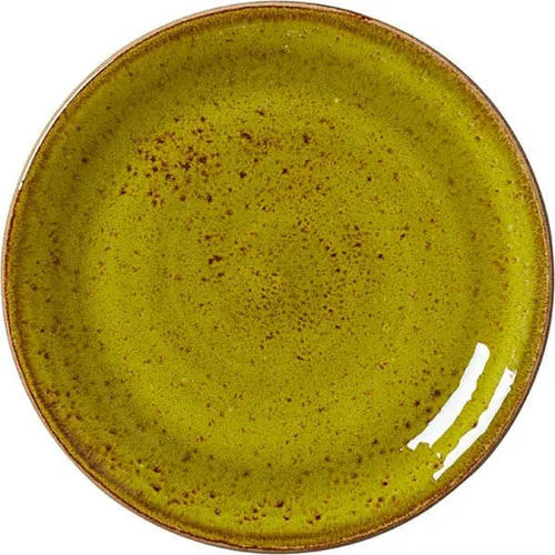 Тарелка мелкая «Крафт Эппл» фарфор D=20,H=2см желто-зел