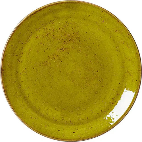 Тарелка мелкая «Крафт Эппл» фарфор D=28,H=2см желто-зел